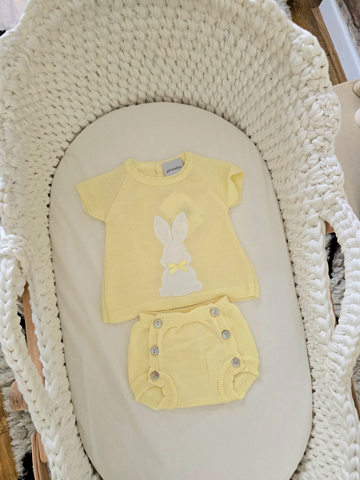 DANDELION BUNNY 2PCE SUIT - LEMON