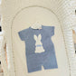 DANDELION BUNNY BOYS DUSTY BLUE TOP AND SHORTS