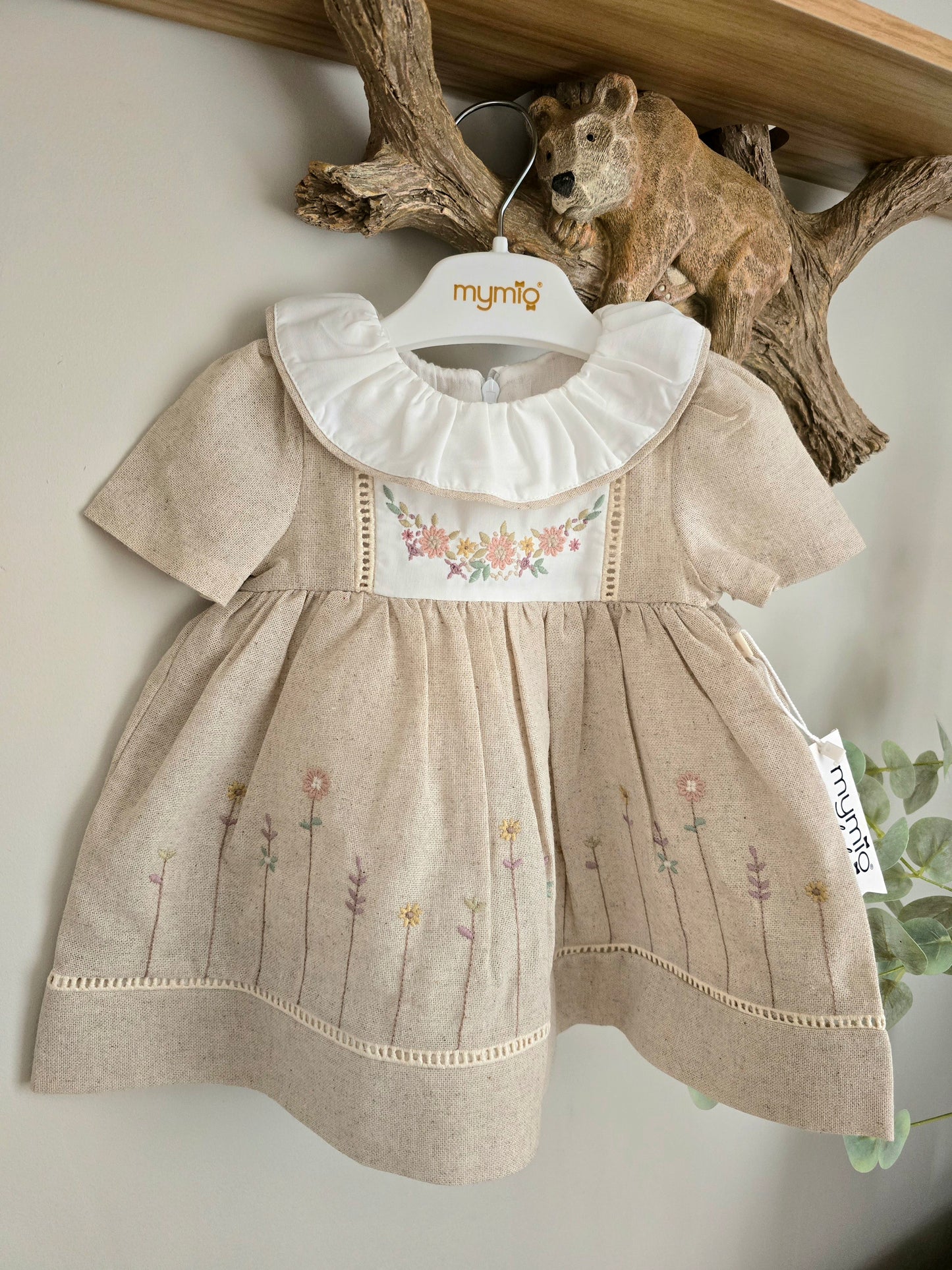 Girls Embroidery dress- Neutral