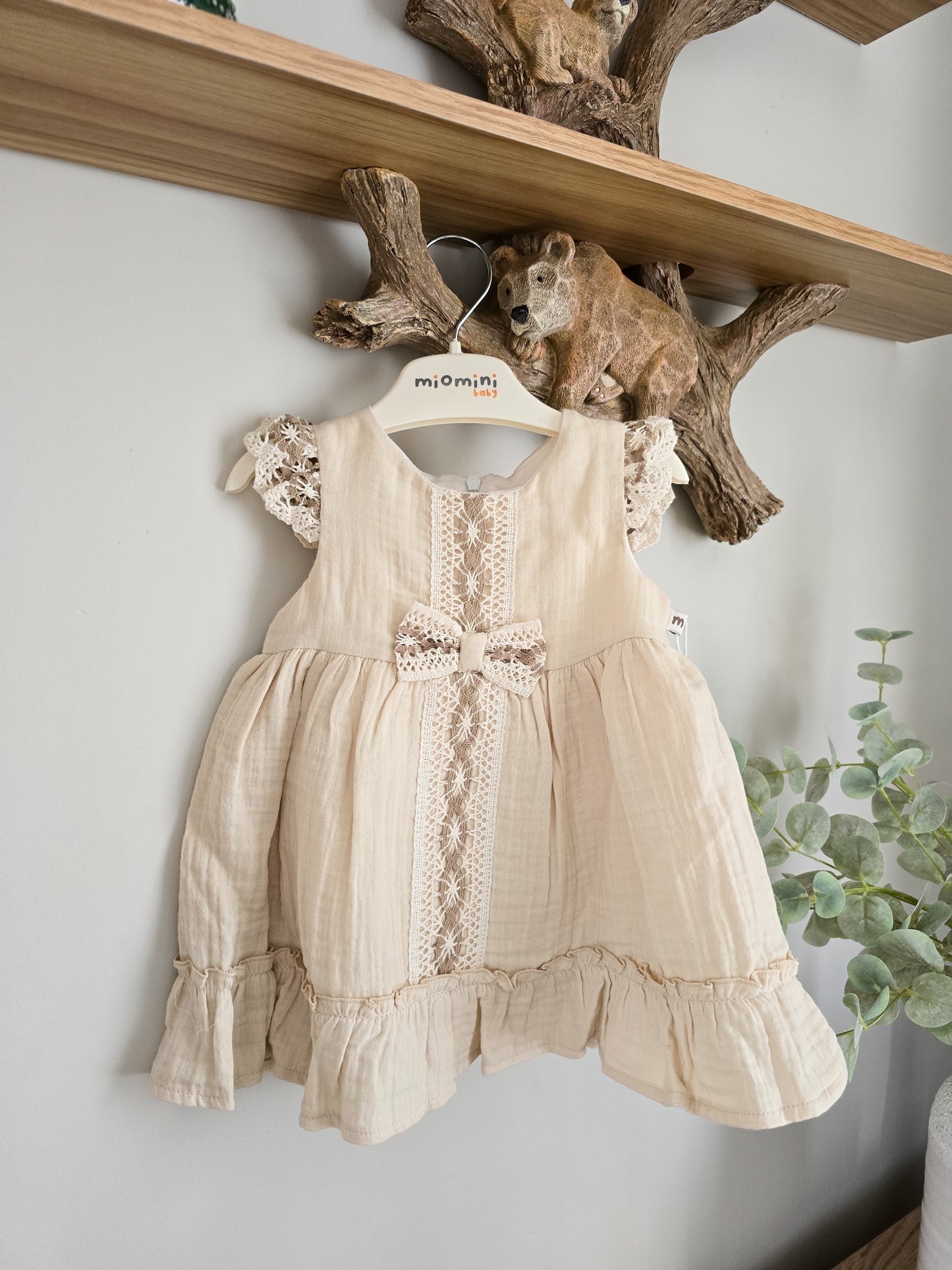 Girls Beige Spanish Style Lace Dress