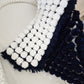 Navy/White XL Pom Pom Blanket