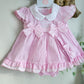 Pink Striped and Smocked Dress Set (0-9m)