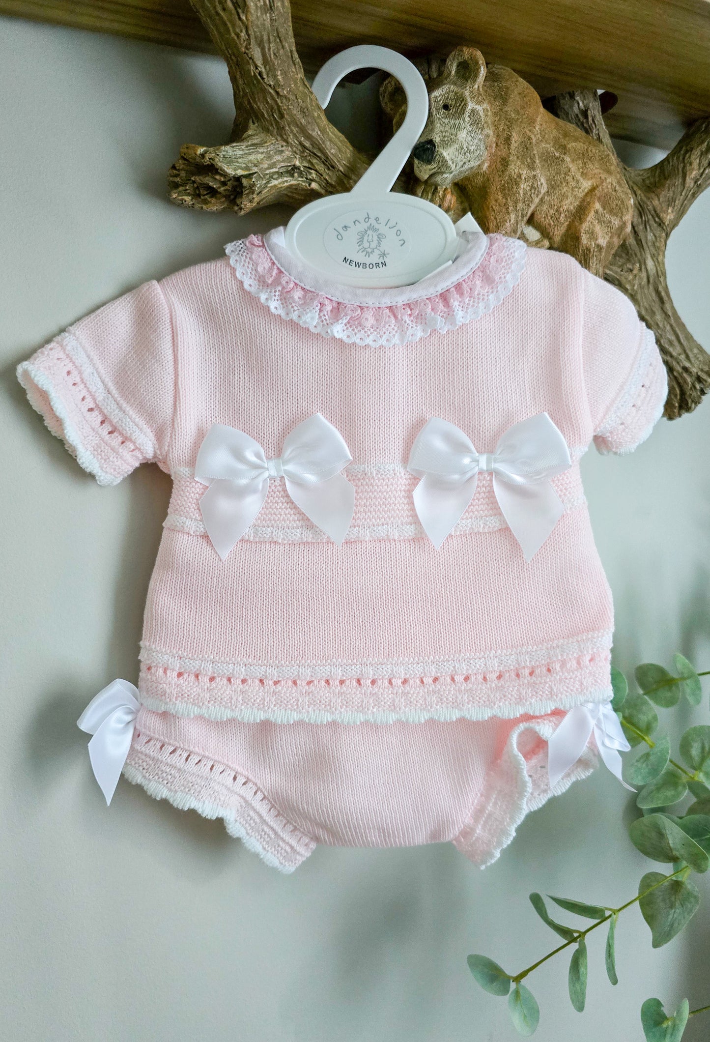 DANDELION KNITTED TOP & BLOOMERS with BOWS