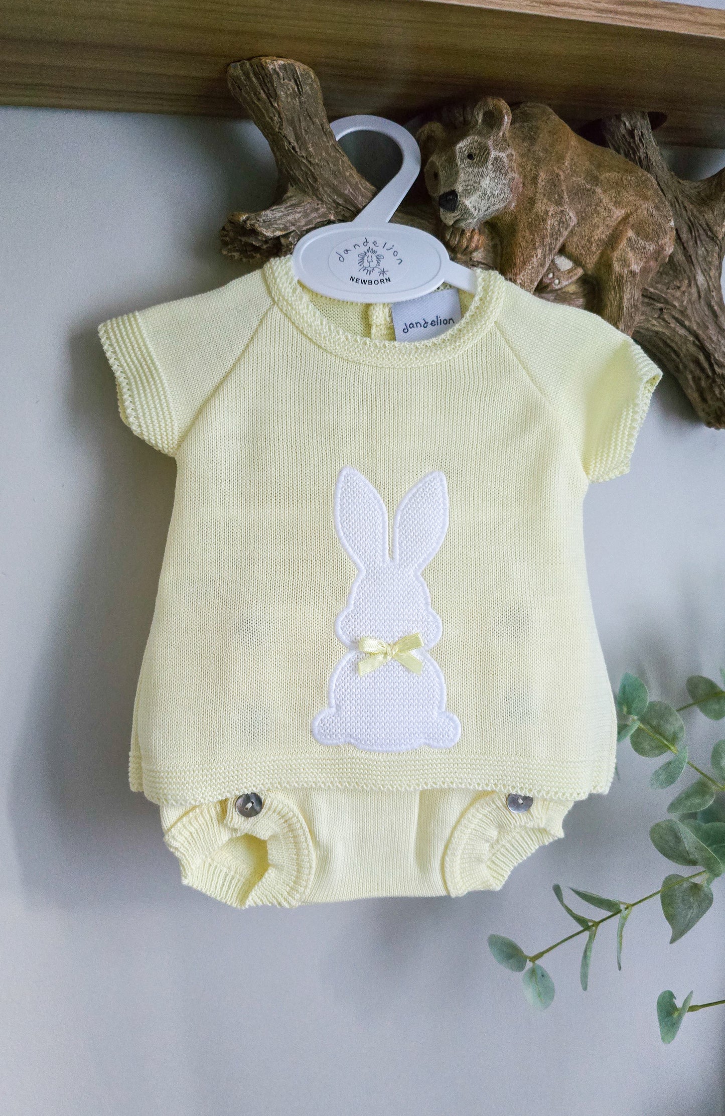 DANDELION BUNNY 2PCE SUIT - LEMON