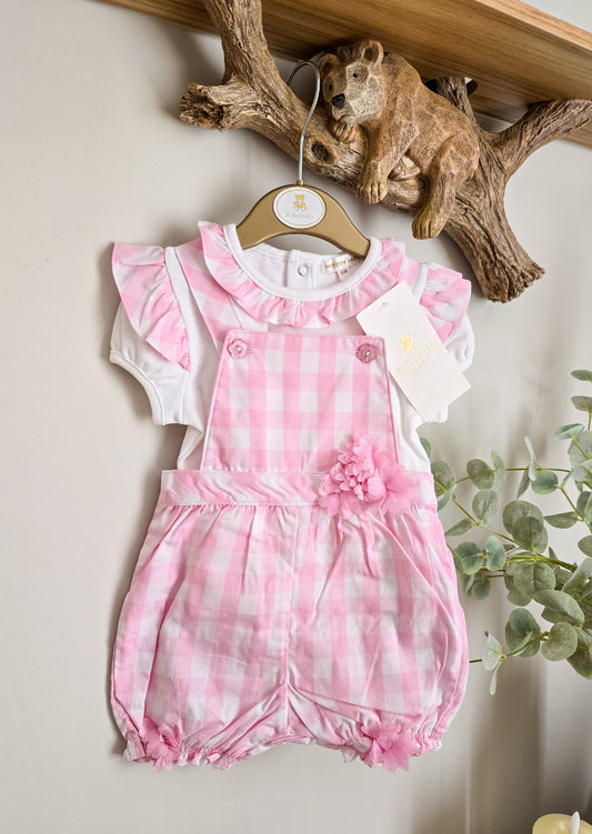 Gingham Short Dungaree Set (3-9 months) by Mintini