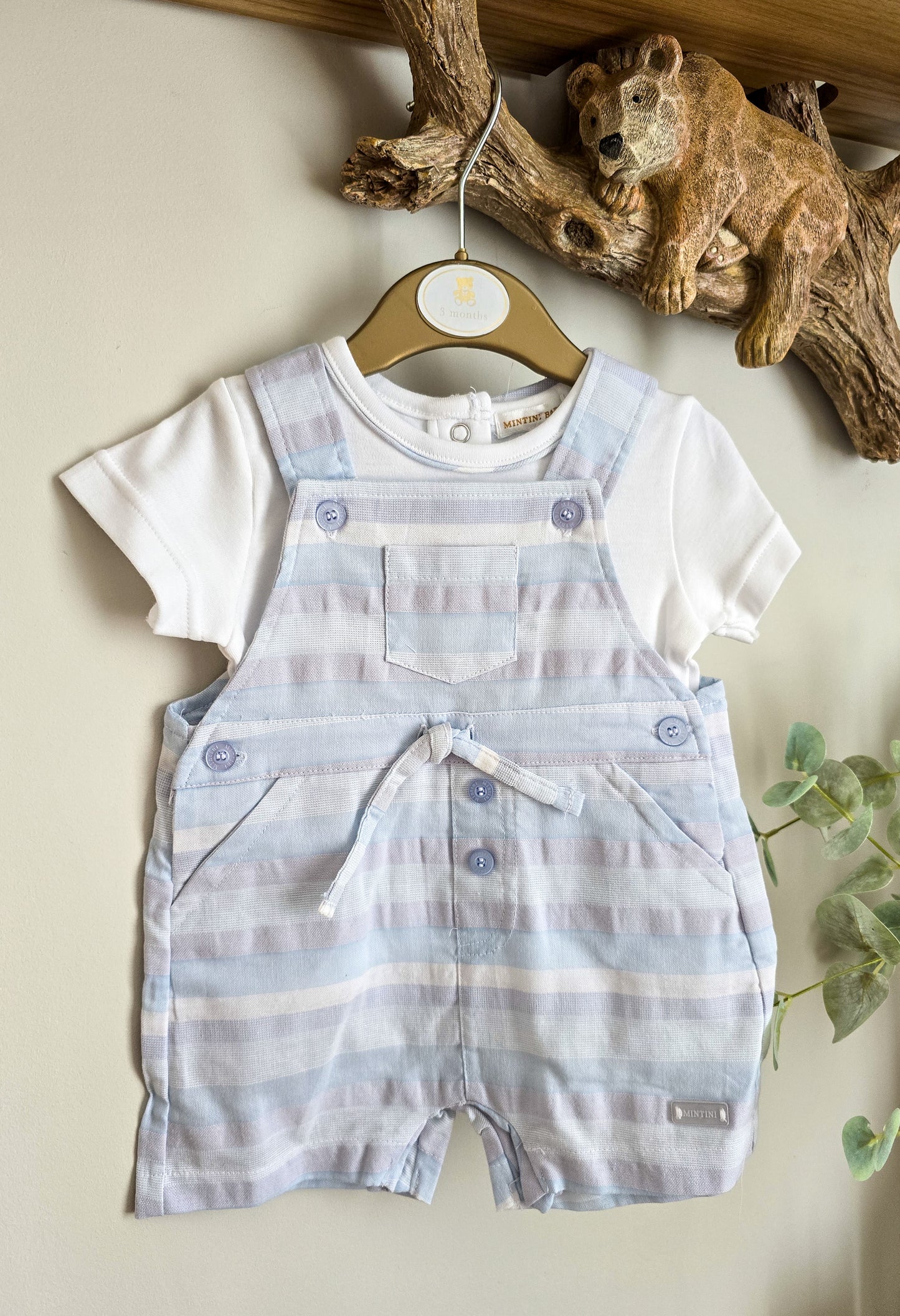 Stripe Dungaree Set by Mintini (3-9m)