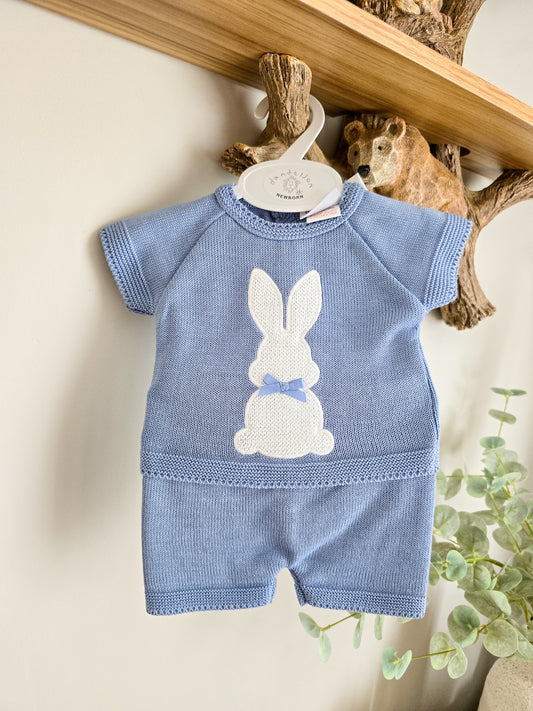 DANDELION BUNNY BOYS DUSTY BLUE TOP AND SHORTS