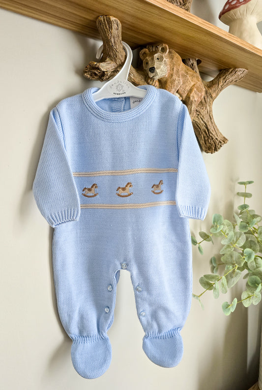 Dandelion Rocking Horse Embroidery Knitted Suit