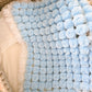 Baby Blue/White XL Pom Pom Blanket