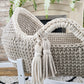 Hooded Crochet Moses Basket - Solid trim or two toned trim- Matching Changing Mat Available