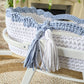 Scalloped Edge Moses Basket with Alternative Trim colour.