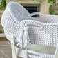 Hooded Crochet Moses Basket - Solid trim or two toned trim- Matching Changing Mat Available