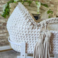 Hooded Crochet Moses Basket - Solid trim or two toned trim- Matching Changing Mat Available