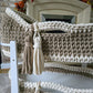 Hooded Crochet Moses Basket - Solid trim or two toned trim- Matching Changing Mat Available