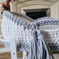 Hooded Crochet Moses Basket - Solid trim or two toned trim- Matching Changing Mat Available