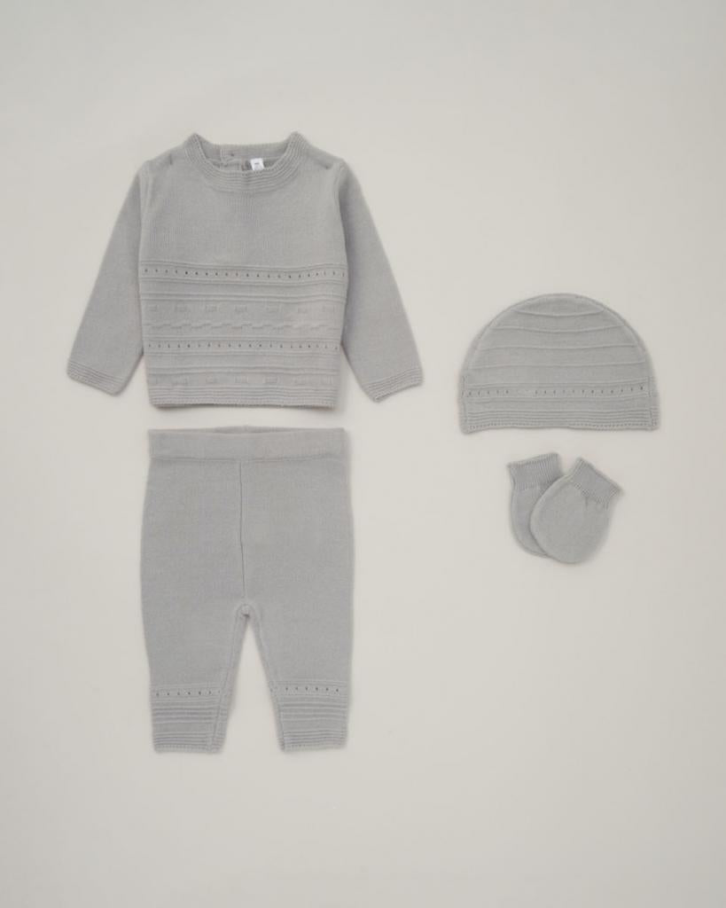 Grey Boxed Knit set (Nb-6 months) by Bonjour Bebe