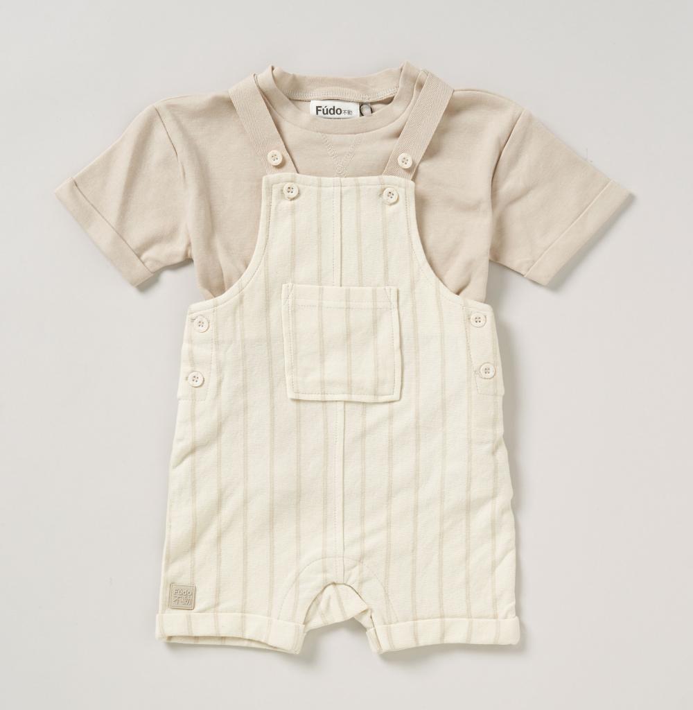 Crinkle muslin gauze dungaree