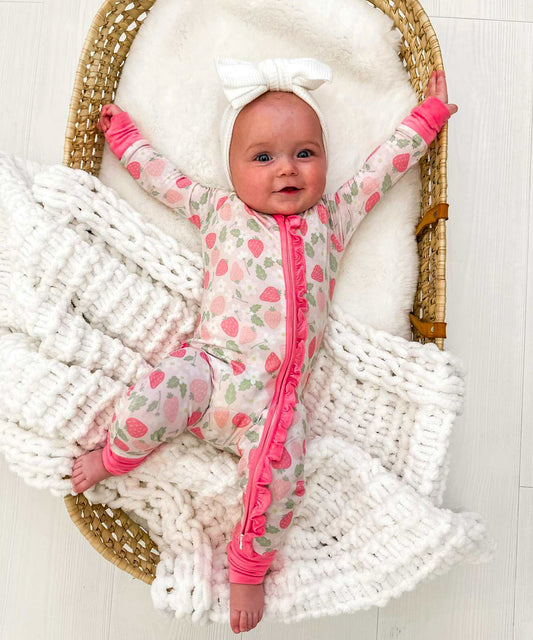 Strawberry Bamboo Sleepsuit