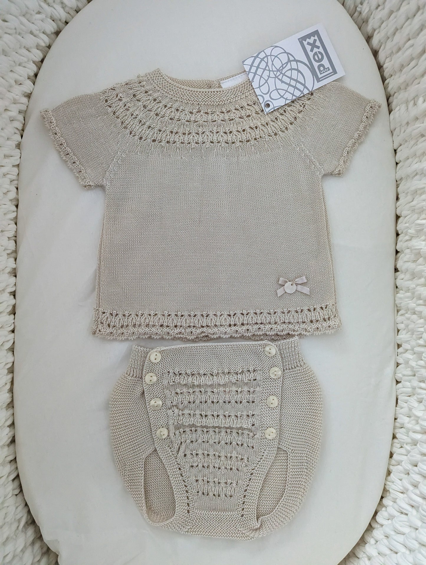 Cara Biscuit Knitted Jam Pant Set (9-24 months) by Pex