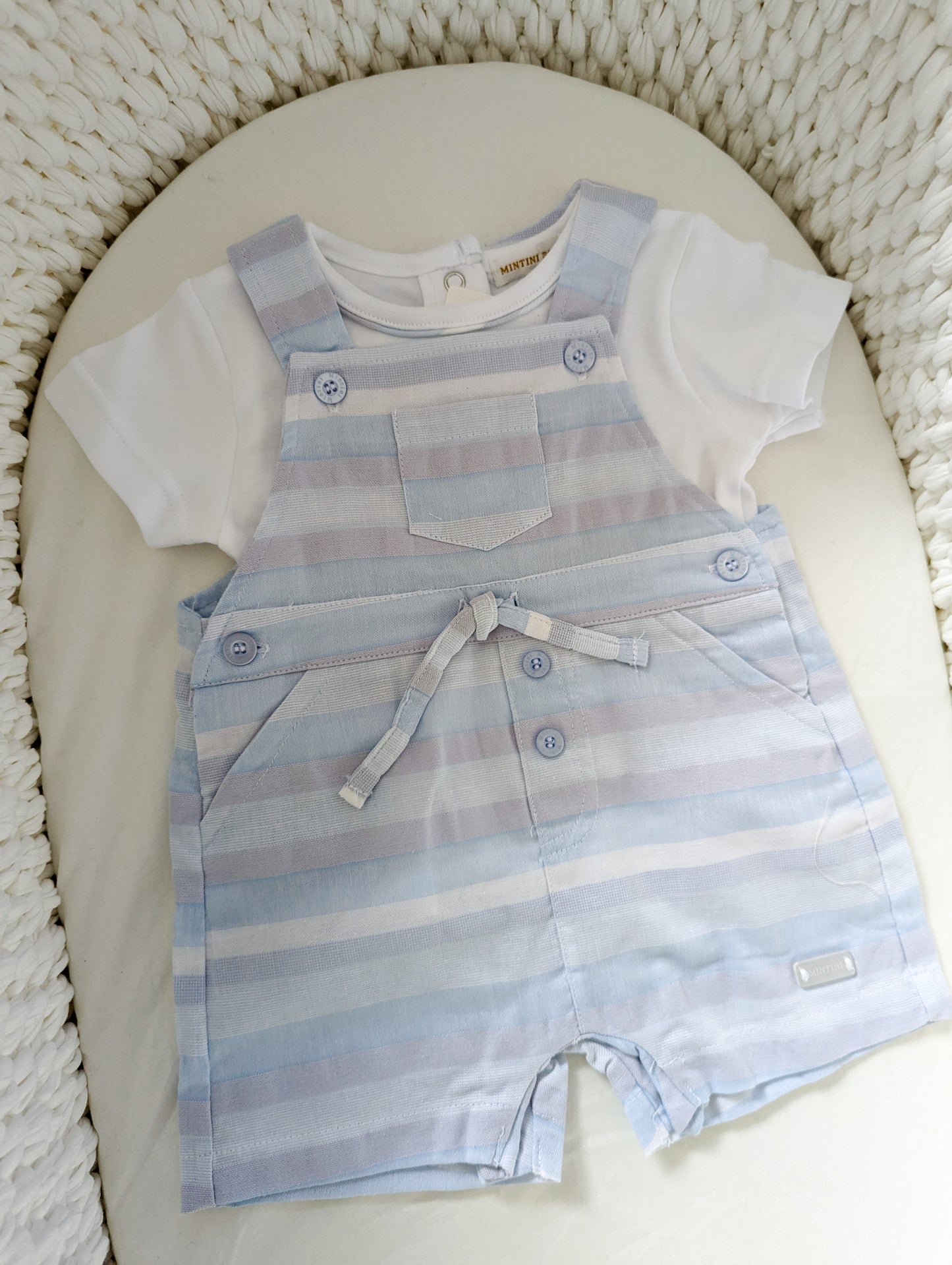 Stripe Dungaree Set by Mintini (3-9m)