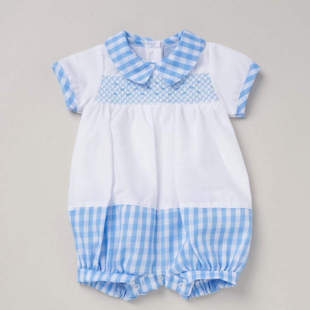 Smocked Gingham Romper 0-9m