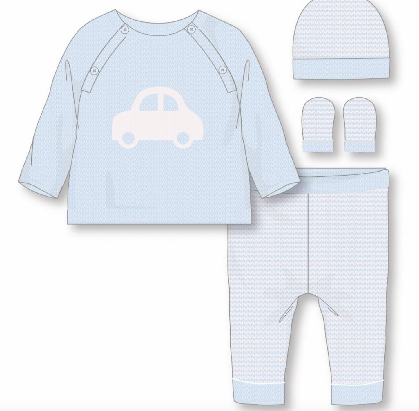 Baby Boy Car Knitted Gift Set- Rock a bye baby