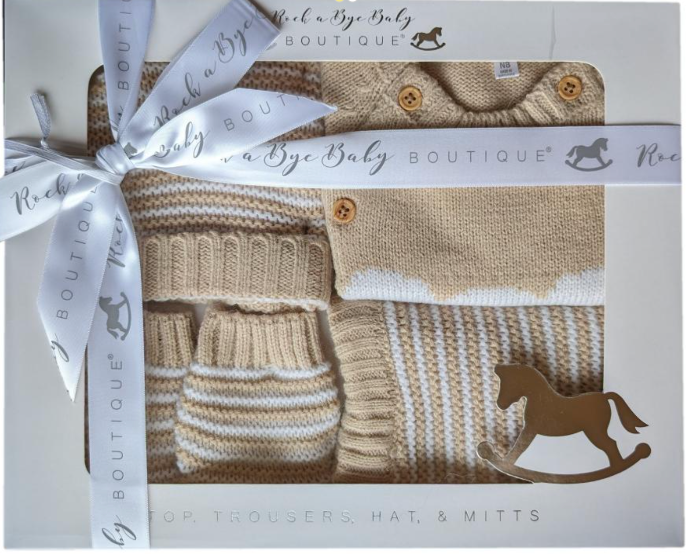 Beige Bear Luxury Boxed Knit set by Rock a bye boutique