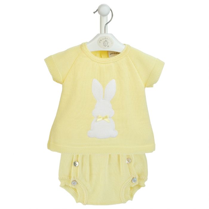 DANDELION BUNNY 2PCE SUIT - LEMON