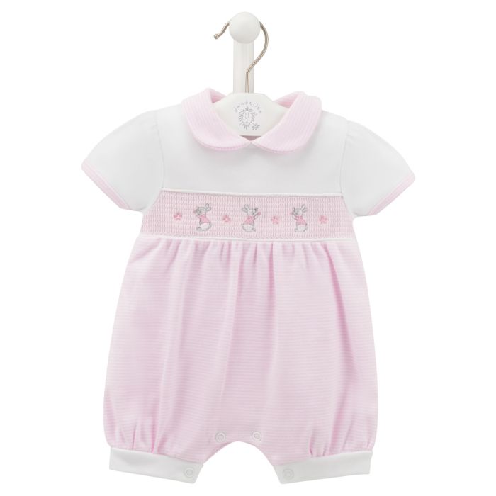 DANDELION SMOCKED 'BUNNY' ROMPER - PINK