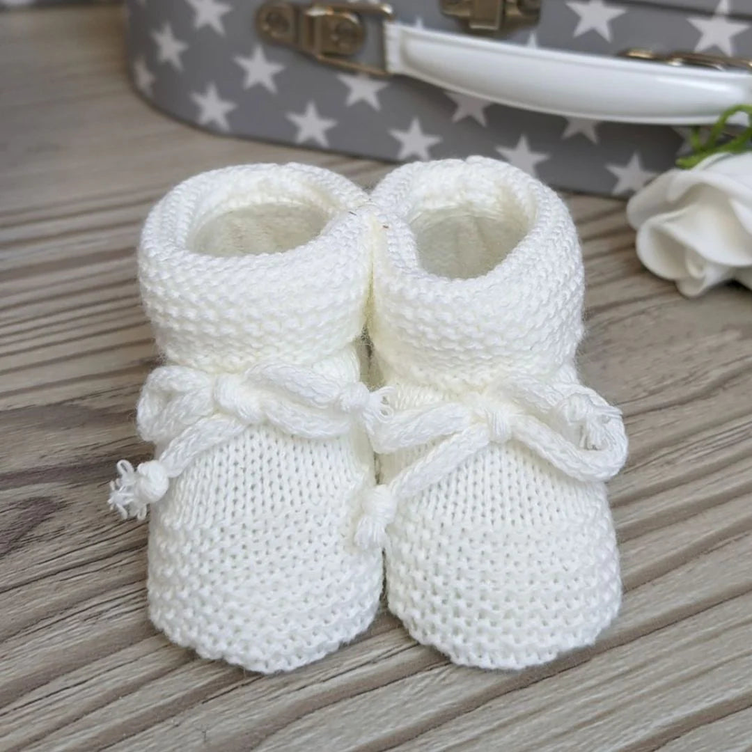 White knitted baby on sale booties